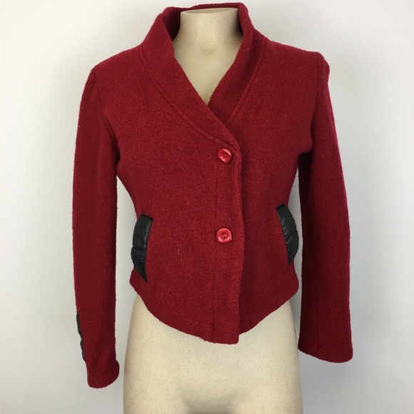 Eva Tralala Paris Designer Red Wool Short Blazer - Picture 1 of 8